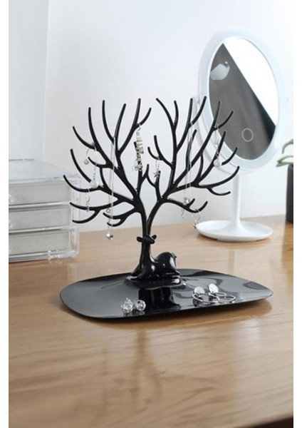 Geyik Motifli Takı Düzenleyici, Siyah Renk, Bileklik ve Kolye Askısı ile Şık Tasarım modelleri