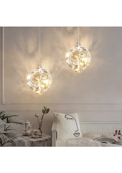 Luxury Exclusive Modern Crystal LED Avize Kristal Taşlı Tekli Sarkıt Avize Gold Sarı Kademeli 3 Ren