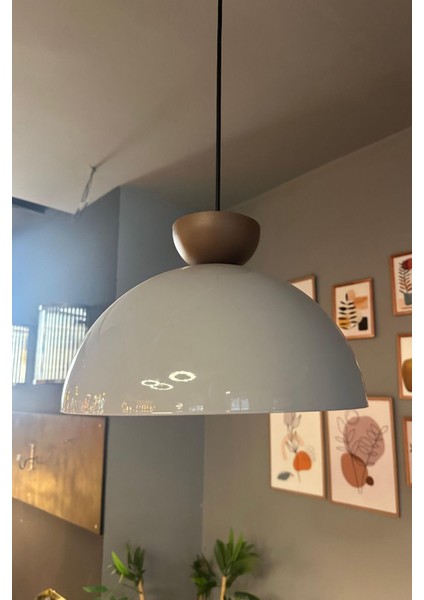 Yimpi Avize Tekli Sarkıt Sütlü Kahve Şapkalı Başlık Salon Kuaför Cafe Dekoratif Aydınlatma Pastane