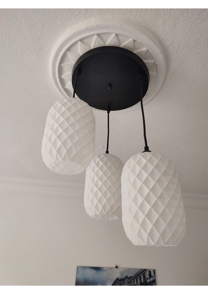 3D Design Geometrik Sarkıt Avize 3 Başlıklı Avize Modern E27 Yatak Odası Salon Yemek Odası