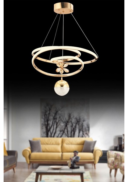 Istanbul Avize Gold Cherry Beyaz Power Ledli Modern LED Avize