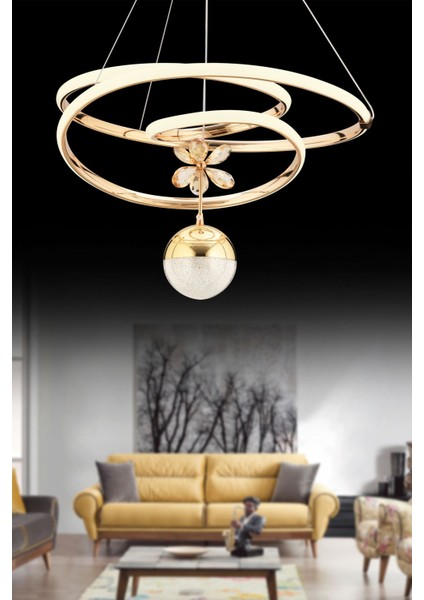 Istanbul Avize Gold Cherry Beyaz Power Ledli Modern LED Avize modelleri