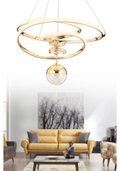 Istanbul Avize Gold Cherry Beyaz Power Ledli Modern LED Avize