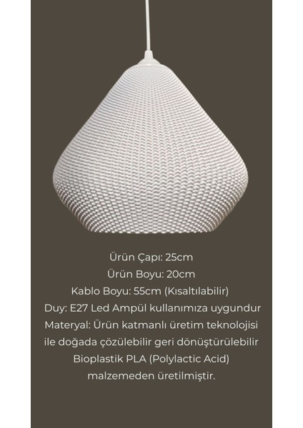 Gruis Beyaz Mesh Yüzey Avize Yatak Odası,oturma Odası Tasarım Tekli Sarkıt Avize (Plastik) E27