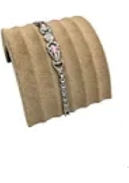 Süet Kumaş Bileklik Künye Standı, Sütlü Kahve, 14/11 cm