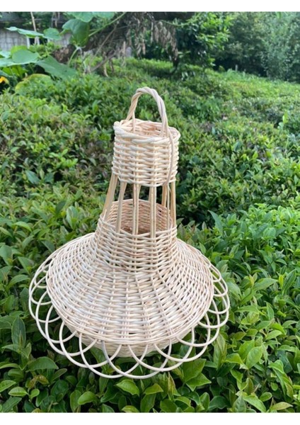 Hasır Avize Salon Bahçe Balkon Oda Sarkıt El Örmesi Hand Made Dekoratif Aydınlatma
