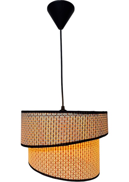 Rattan Model Eğik Ikili Avize Mutfak Hol Antre Balkon Kıs Bahçesi Oturma Odası