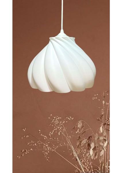Pumpkin Beyaz Sarkıt Avize, Yatak Odası, Oturma Odası Tasarım Tekli Sarkıt Avize (Bioplastik) E27