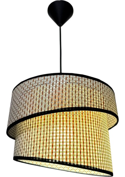 Rattan Model Eğik Ikili Avize Mutfak Hol Antre Balkon Kıs Bahçesi Oturma Odası