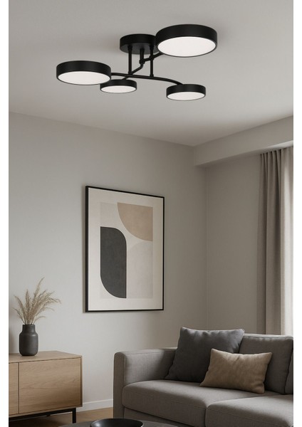 Avize Fors Modern Dekoratif LED 4lü 3 Renk Işık Enerji Tasarruflu Oturma Odası Mutfak Giyinme Odası
