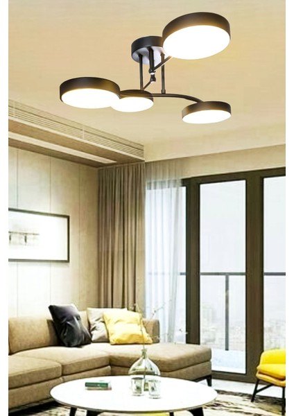 Avize Fors Modern Dekoratif LED 4lü 3 Renk Işık Enerji Tasarruflu Oturma Odası Mutfak Giyinme Odası