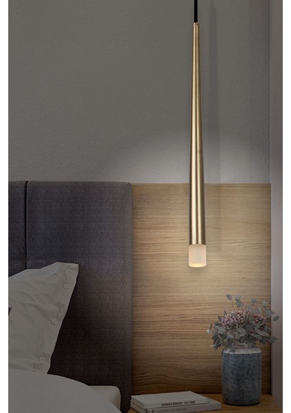 Long LED Eskitme Sarı Renk Kaplamalı Tekli LED Sarkıt