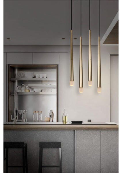 Long LED Eskitme Sarı Renk Kaplamalı Tekli LED Sarkıt