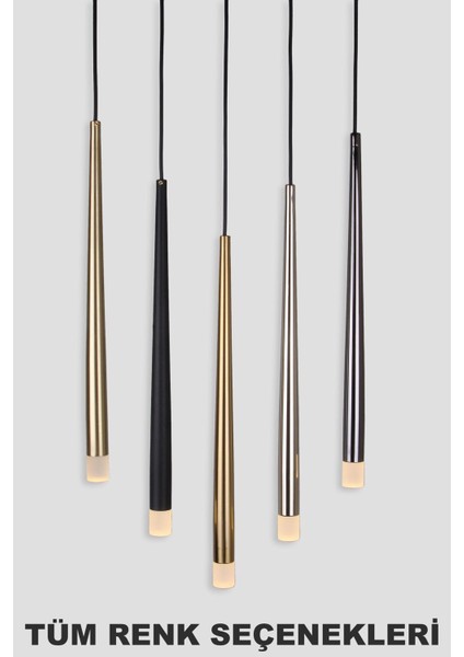 Long LED Eskitme Sarı Renk Kaplamalı Tekli LED Sarkıt