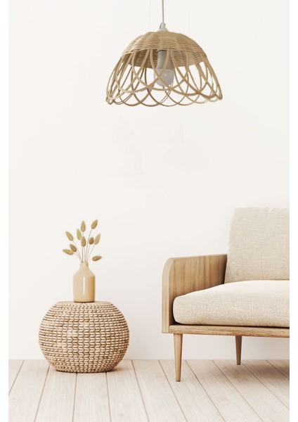 Bambu, Rattan, Hasır Sarkıt Avize 35 cm