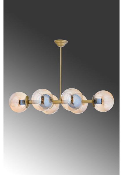 Luxury Modern Tasarım Eskitme 6'li Bal Glop Camlı Avize fiyatları