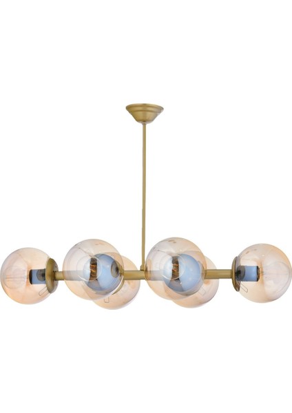 Luxury Modern Tasarım Eskitme 6'li Bal Glop Camlı Avize modelleri