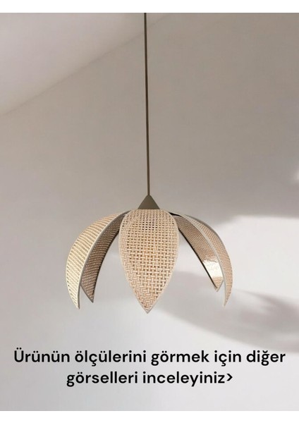 Modern Hazeran Görünümlü Yapraklı Çiçek Şeklinde Bohem Rustik Avize