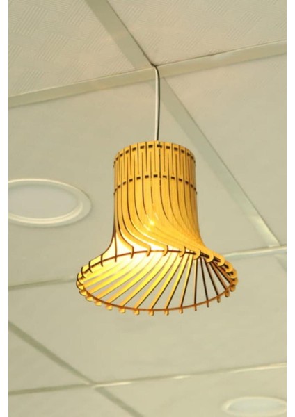 Dekoratif Avize Çocuk Odası Için Ahşap Avize 20 cm Çapında Doğal Avize