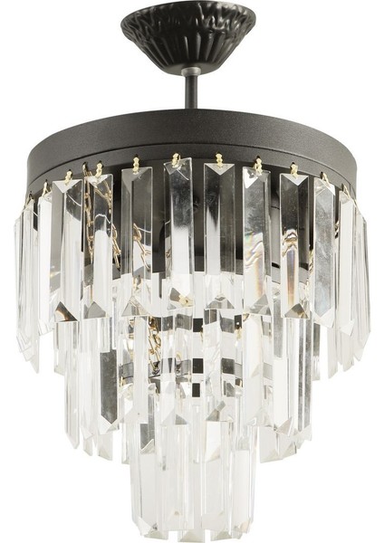 Lüks Siyah Kristal Taşlı Modern Plafonyer Avize. Salon/mutfak/antre/oturma Odası/mağaza/showroom fiyatları
