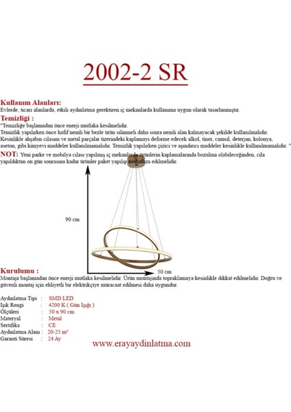 2002-2 Eskitme LED Avize