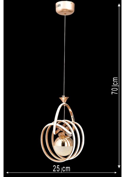 Helen 3 Renk Gold ( Sarı Beyaz ve Gün Işığı ) LED Avize Kristal Taşlı Concept fiyatları