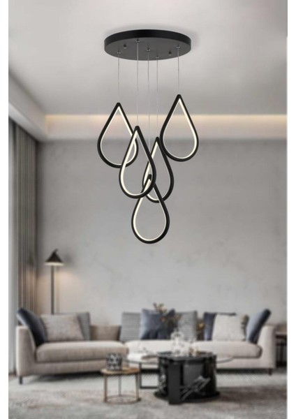 4011-5 Y Siyah LED Avize