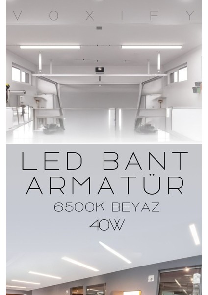 120CM Beyaz Işık Yatay Bant Florasan Aydınlatma 40W LED Işık Aydınlatma Ev Ofis Işyeri Depo Garaj