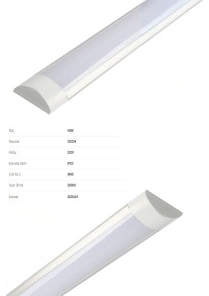 120CM Beyaz Işık Yatay Bant Florasan Aydınlatma 40W LED Işık Aydınlatma Ev Ofis Işyeri Depo Garaj indirimleri