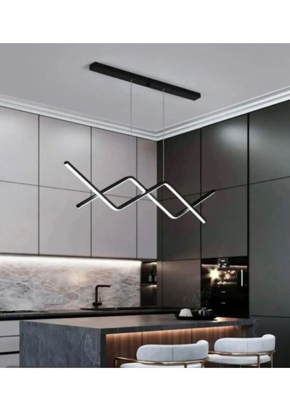 Yemek Masası Modern Sarkık Siyah Kasa Beyaz Işık LED Avize fiyatları