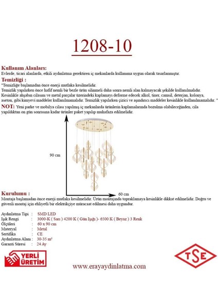1208-10 Lu Sarkıt LED Avize