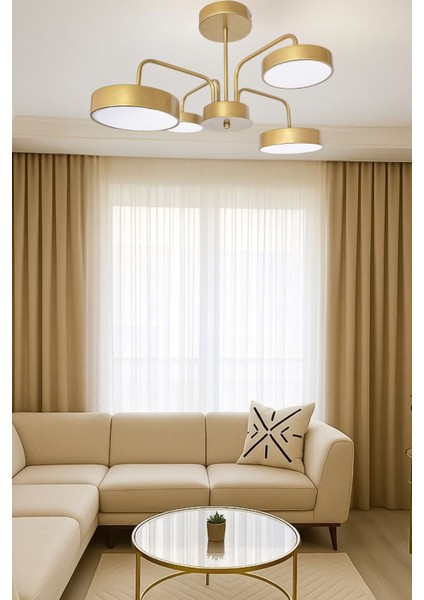 Luna Modern Tasarım Enerji Tasarruflu 4lü LED Avize (3 Renk Işık) Oturma Odası Mutfak Giyinme Odası