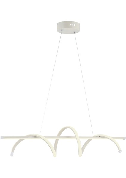 Pane Krem Modern LED Avize Beyaz Işık Salon Mutfak Oda Hol Ledli Avize Yemek Masası LED Avize
