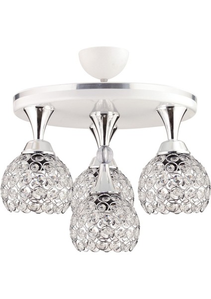 Defne 4 Lü Profenyal Tepsi Beyaz Krom Yaldızlı Kristal Top Lüks Salon Avizesi 35 Lik fırsatları