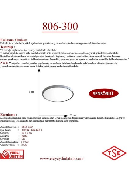 806-300 Sensörlü LED Avize modelleri