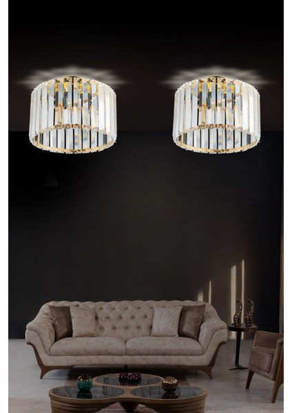 Lux Kristal Plafonyer Gold Avize fırsatları