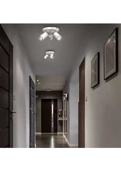Mylights Mat Beyaz LED Avize LED Spot Üçlü Hareketli Metal Günışığı Ampullü fiyatları