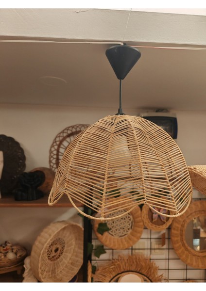 Bambu Sargı Yaprak Avize El Yapımı