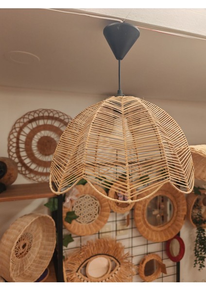 Bambu Sargı Yaprak Avize El Yapımı