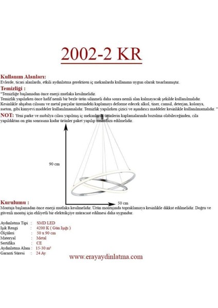 2002-2 Krom LED Avize