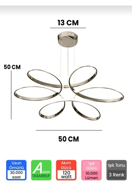Papatya Modern Sarkıt LED Ultra 3 Renk Avize