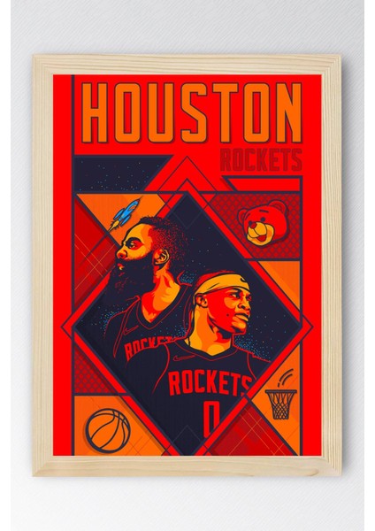 Russell Westbrook James Harden Çerçeveli Tablo - Basketbol Nba Posteri Tablo