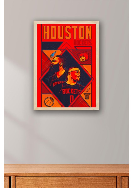 Russell Westbrook James Harden Çerçeveli Tablo - Basketbol Nba Posteri Tablo fiyatları