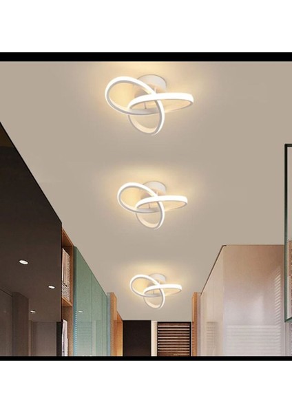 Dönence Modern Tekli Beyaz Plafonyer LED 3 Renk Power Ledli Salon Mutfak Oda Hol Ledli Avize
