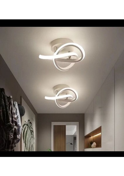 Dönence Modern Tekli Beyaz Plafonyer LED 3 Renk Power Ledli Salon Mutfak Oda Hol Ledli Avize