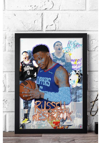 Russell Westbrook Çerçeveli Tablo - Basketbol Nba Posteri Tablo