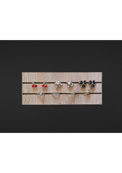 Kahverengi Ahşap Takı Organizeri, Yüzük ve Küpe Saklama Kutusu modelleri