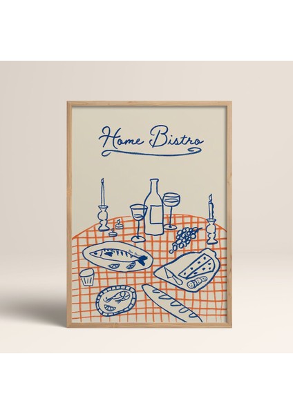 Tekli Çerçeveli Tablo Home Bistro Poster Tablo TK/716