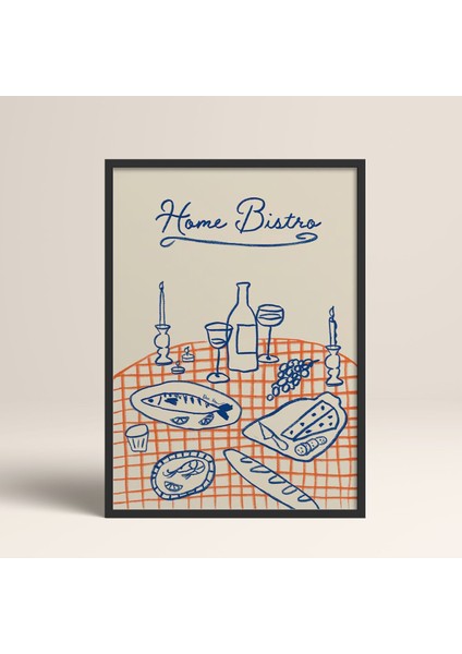 Tekli Çerçeveli Tablo Home Bistro Poster Tablo TK/716 fiyatları