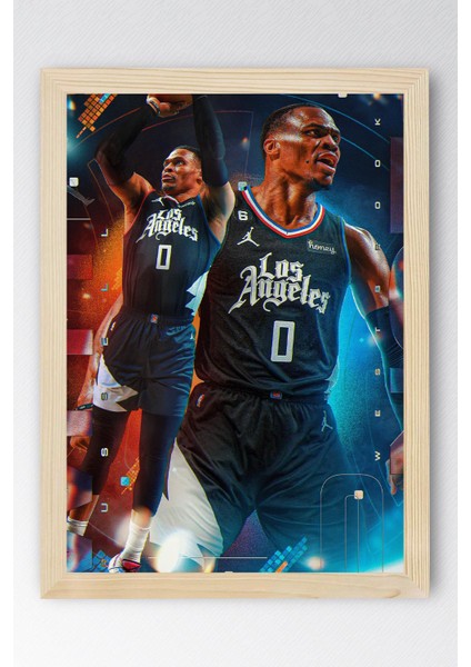 Russell Westbrook Çerçeveli Tablo - Basketbol Nba Posteri Tablo